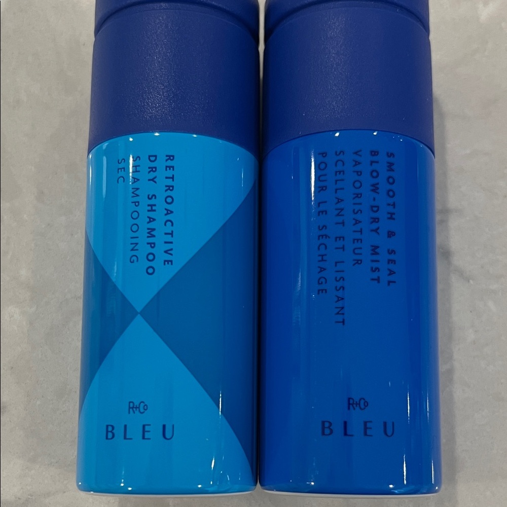 R+Co Bleu Retroactive Dry Shampoo and Blow Dry Mist - Blue Packaging